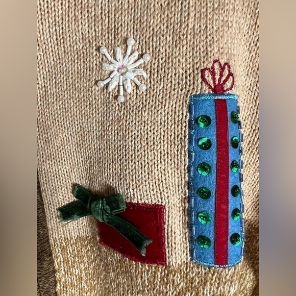 Vintage 90s Tiara Intnatl. Christmas zip up sweater jacket embroidered sz 3X - Picture 5 of 9